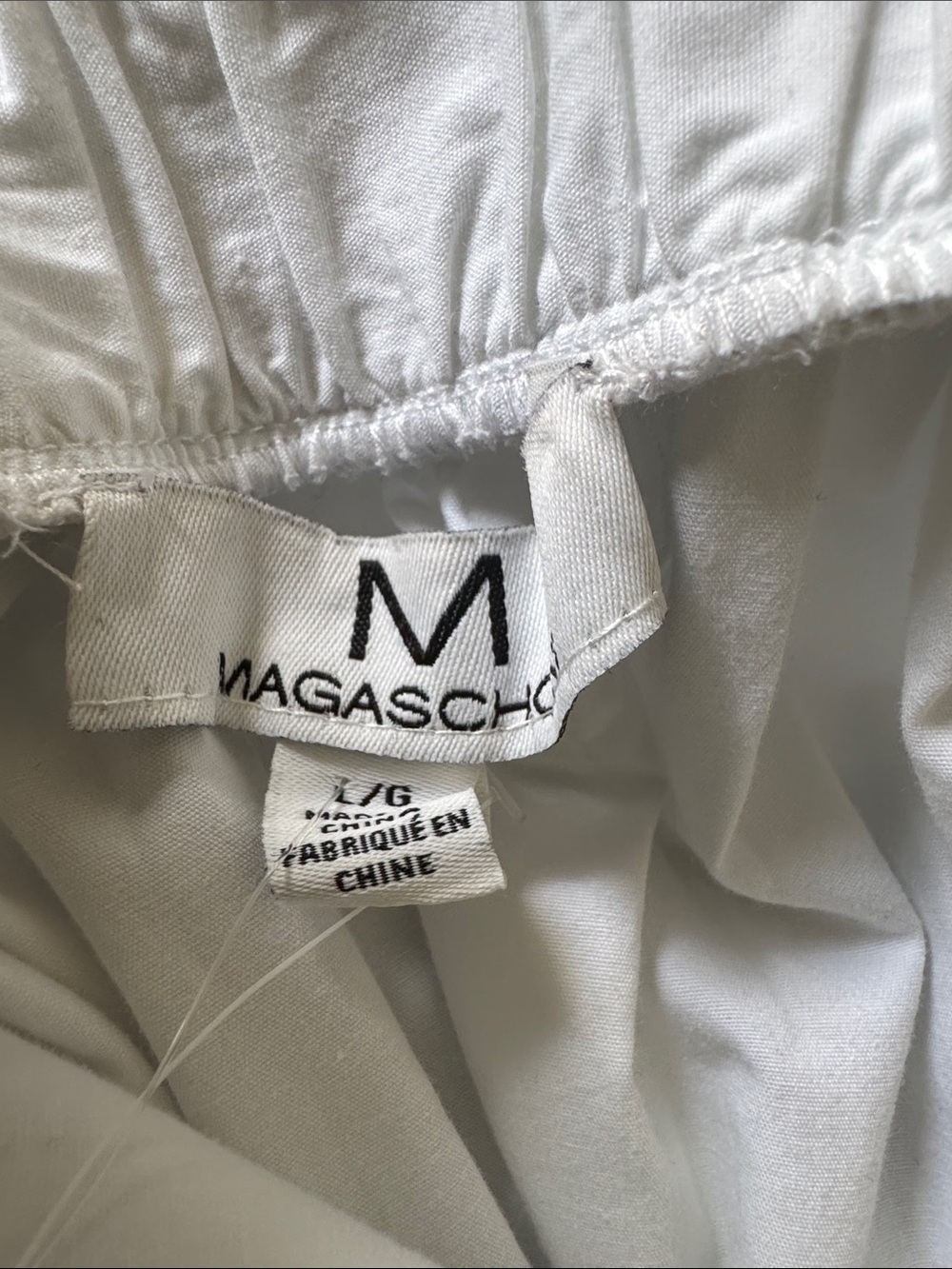 Magaschoni White Poplin A-Line Maxi Skirt Size Large -NWT - Picture 5 of 6